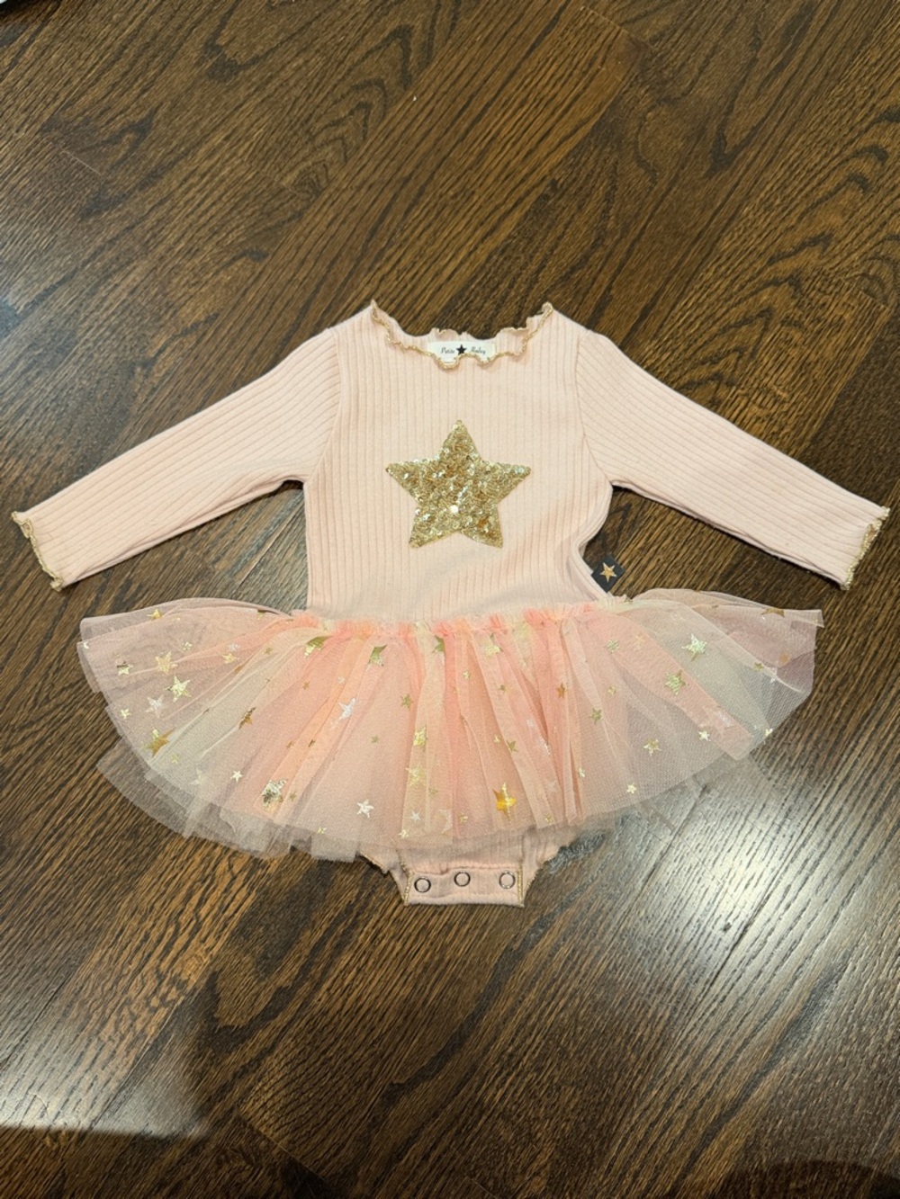 Petite Hailey tutu long sleeve onesie size 6 months